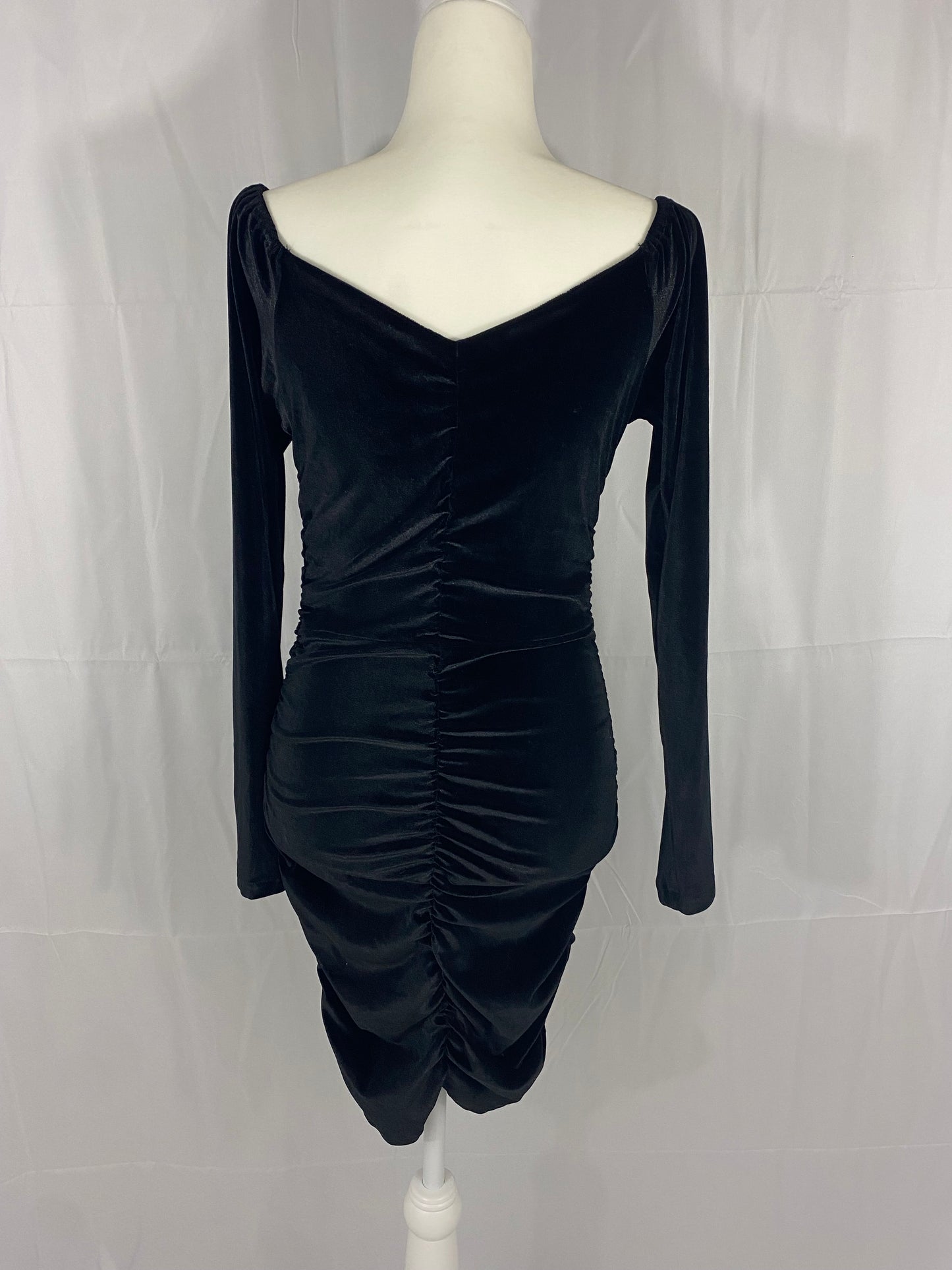 Black velvet bodycon mini dress