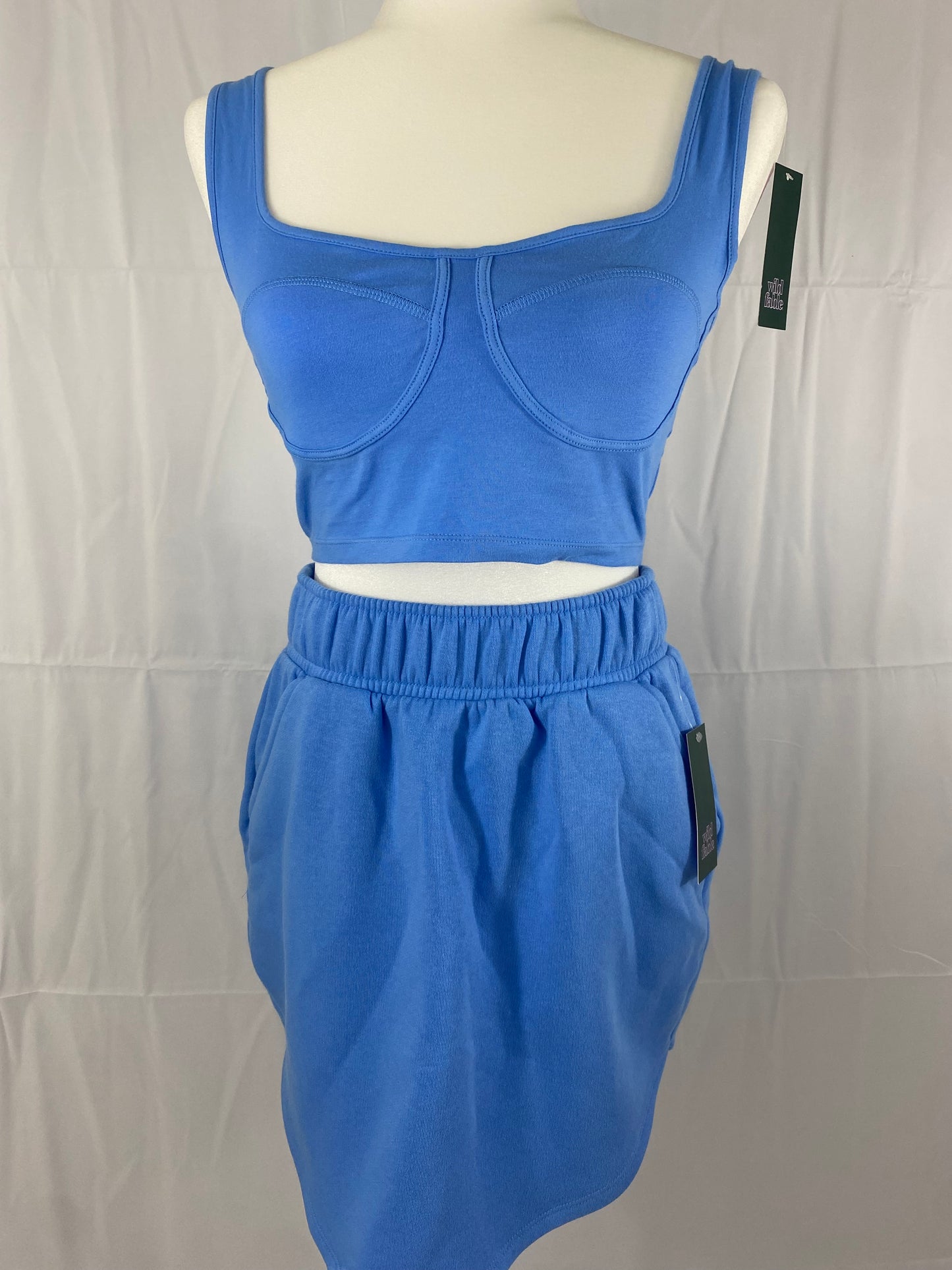 Blue Comfy Skirt Set